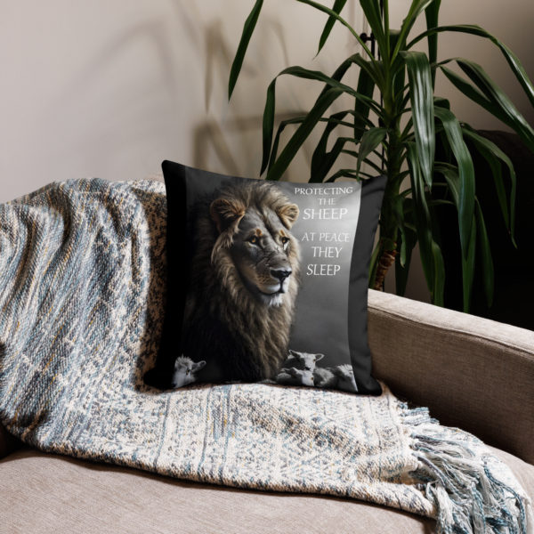 PROTECTING THE SHEEP/THREE 7 Premium Pillow - Image 7