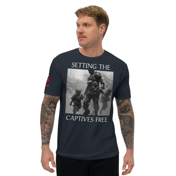 SETTING THE CAPTIVES FREE Fitted T-shirt - Image 3