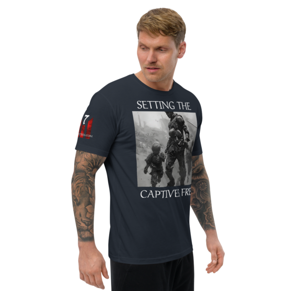SETTING THE CAPTIVES FREE Fitted T-shirt - Image 4