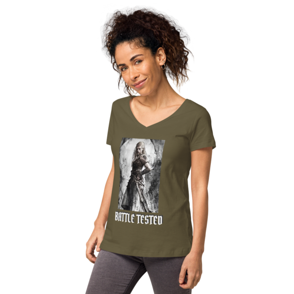 BATTLE TESTED Women’s fitted v-neck t-shirt - Image 7