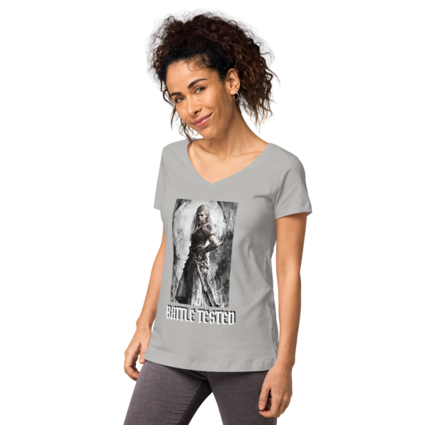 BATTLE TESTED Women’s fitted v-neck t-shirt - Image 9