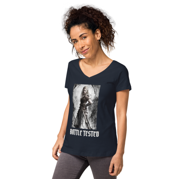 BATTLE TESTED Women’s fitted v-neck t-shirt - Image 3