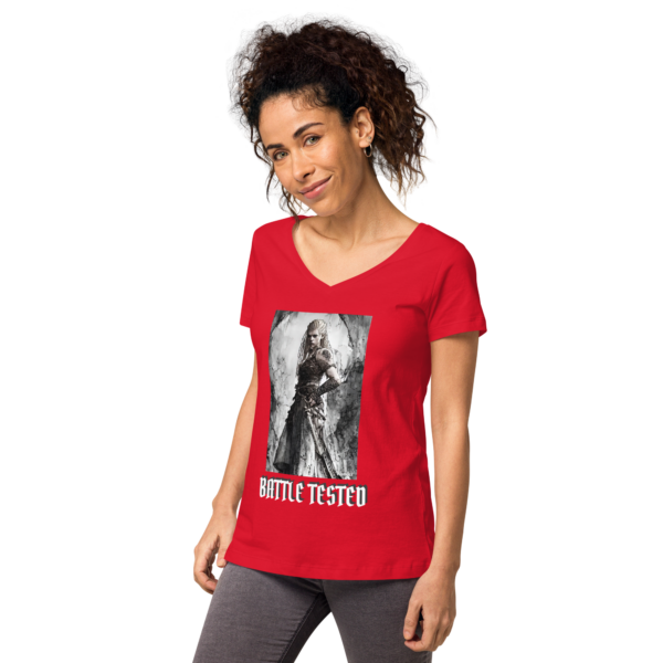 BATTLE TESTED Women’s fitted v-neck t-shirt - Image 5