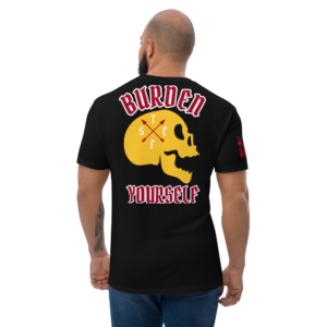 BURDEN YOURSELF YELLOW FITTED T-shirt