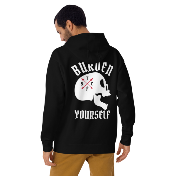 BURDEN YOURSELF WHITE SKULL Hoodie