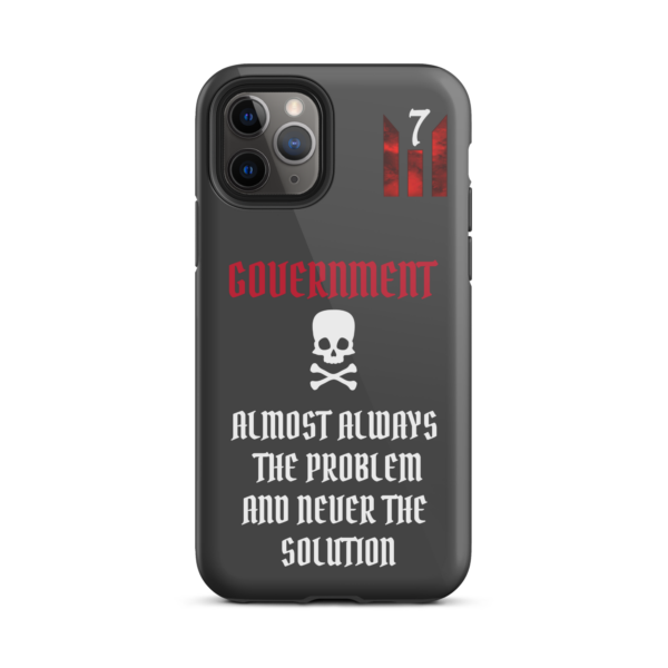 NEVER THE SOLUTION DARK GRAY Tough iPhone case - Image 3