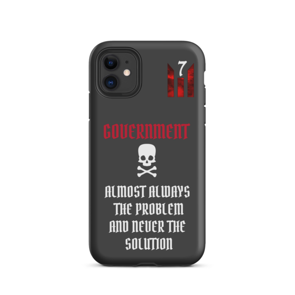 NEVER THE SOLUTION DARK GRAY Tough iPhone case - Image 2