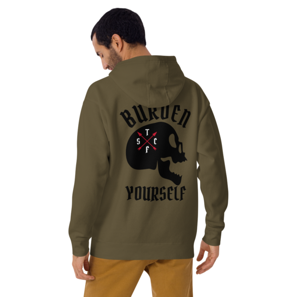 BURDEN YOURSELF BLACK SKULL Hoodie - Image 3